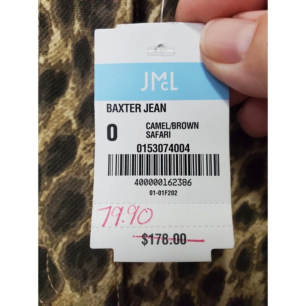 J McLaughlin Camel Brown Safari Baxter Jeans Skinny Ankle Zip Size 0 NWT